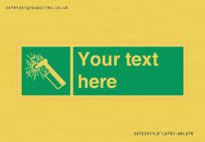 Custom sign safe condition emergency hammer